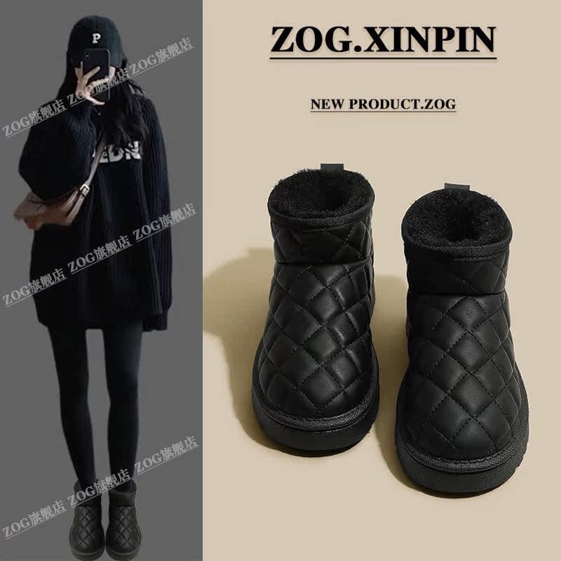 Botas de neve femininas inverno 2026 novo estilo botas femininas velo-velo botas curtas engrossado impermeável antiderra