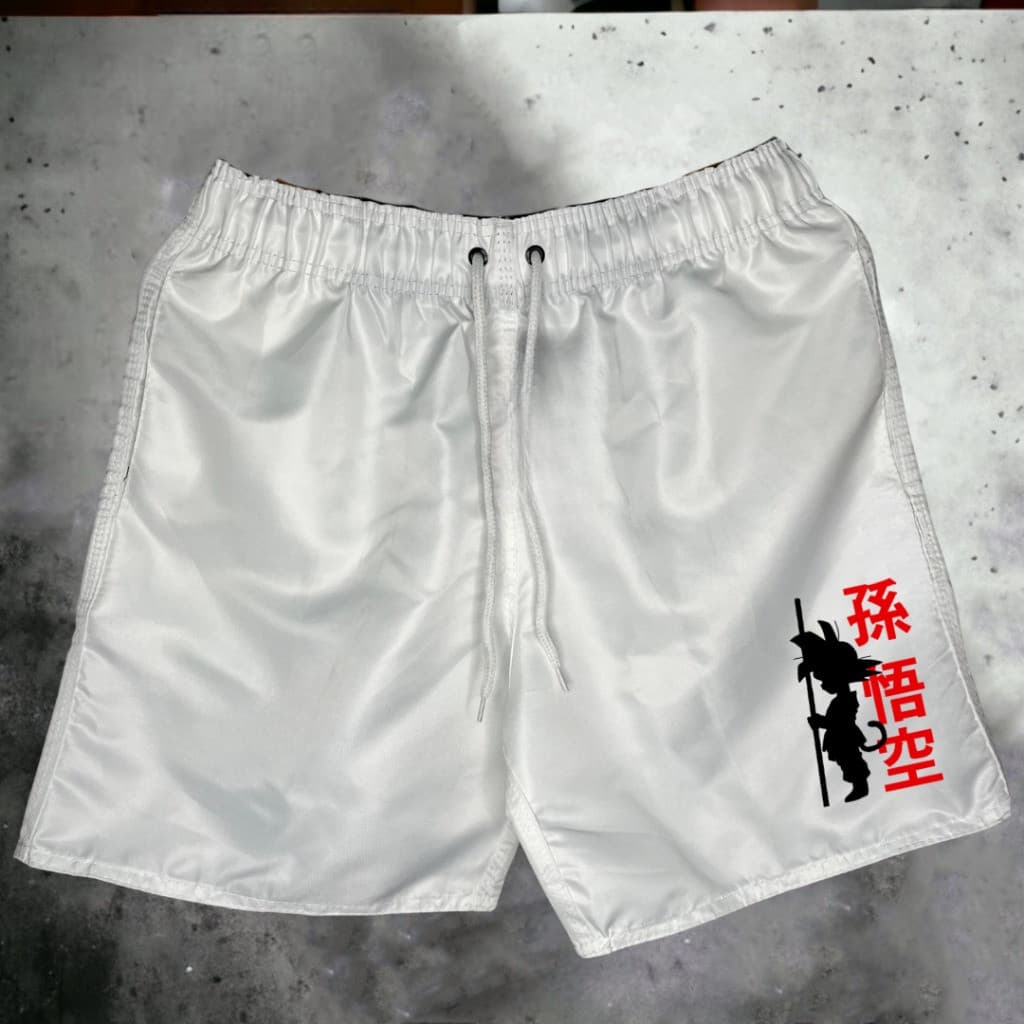 bermuda Short Masculino  "GOKU Letras" Antiodor e Design Esportivo Ideal para Academia, Skate, Basquete, Cor