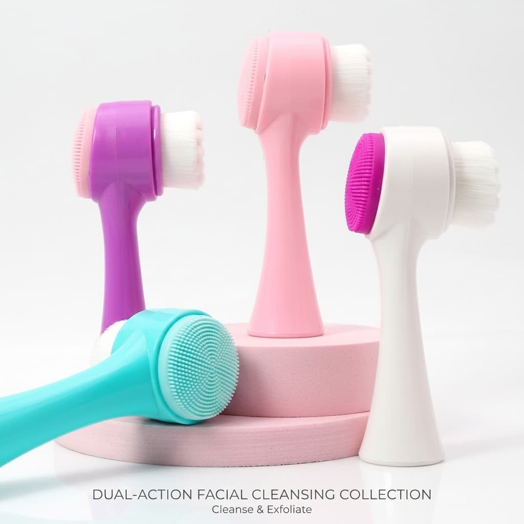Escova Facial 2 Em 1 Limpeza Profunda Silicone Cerdas Macias