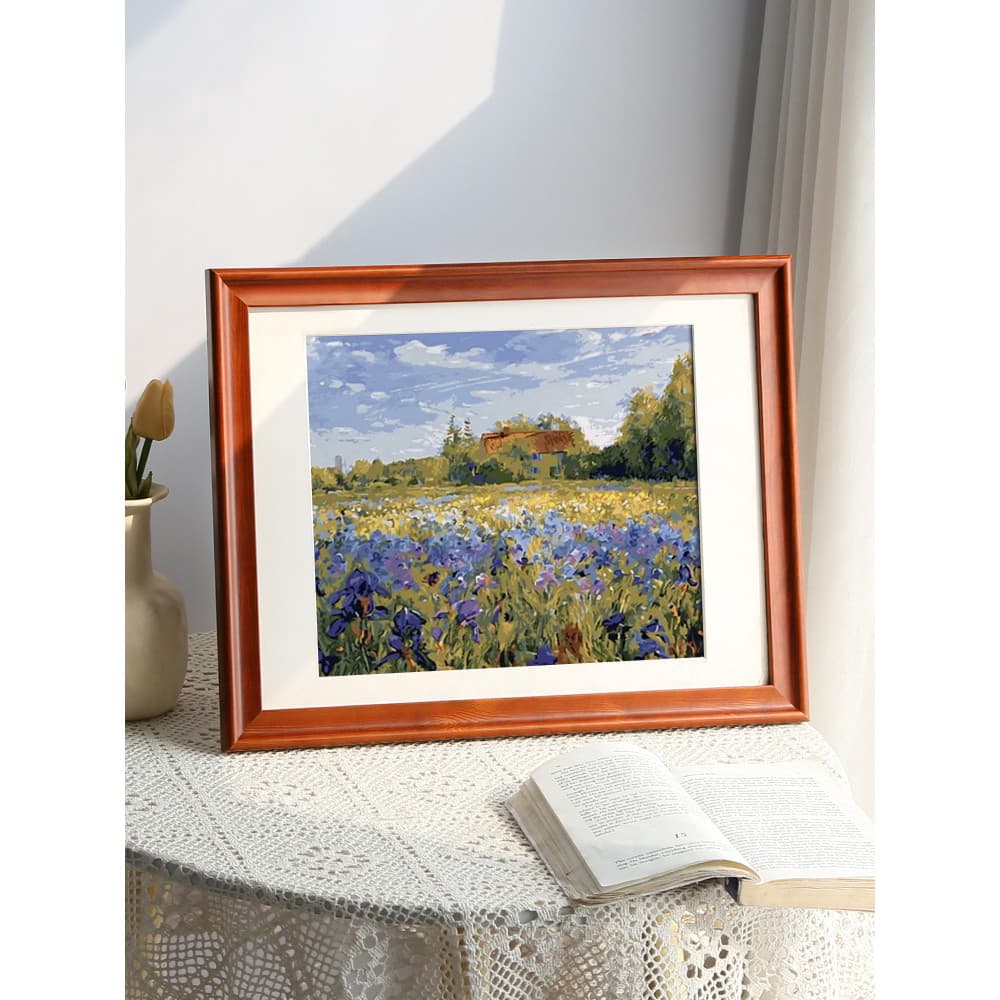 Moldura de parede de madeira maciça estilo europeu Pintura chinesa Caligrafia Montagem Pôster Moldura de foto 4K Esboço