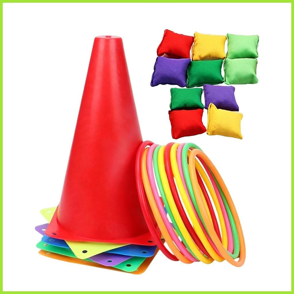 Jogos De Carnaval Ao Ar Livre Colorido Portátil Com Balde De Obstáculo Saco De Feijão Jogar Para Pátios Gramados aopoimy