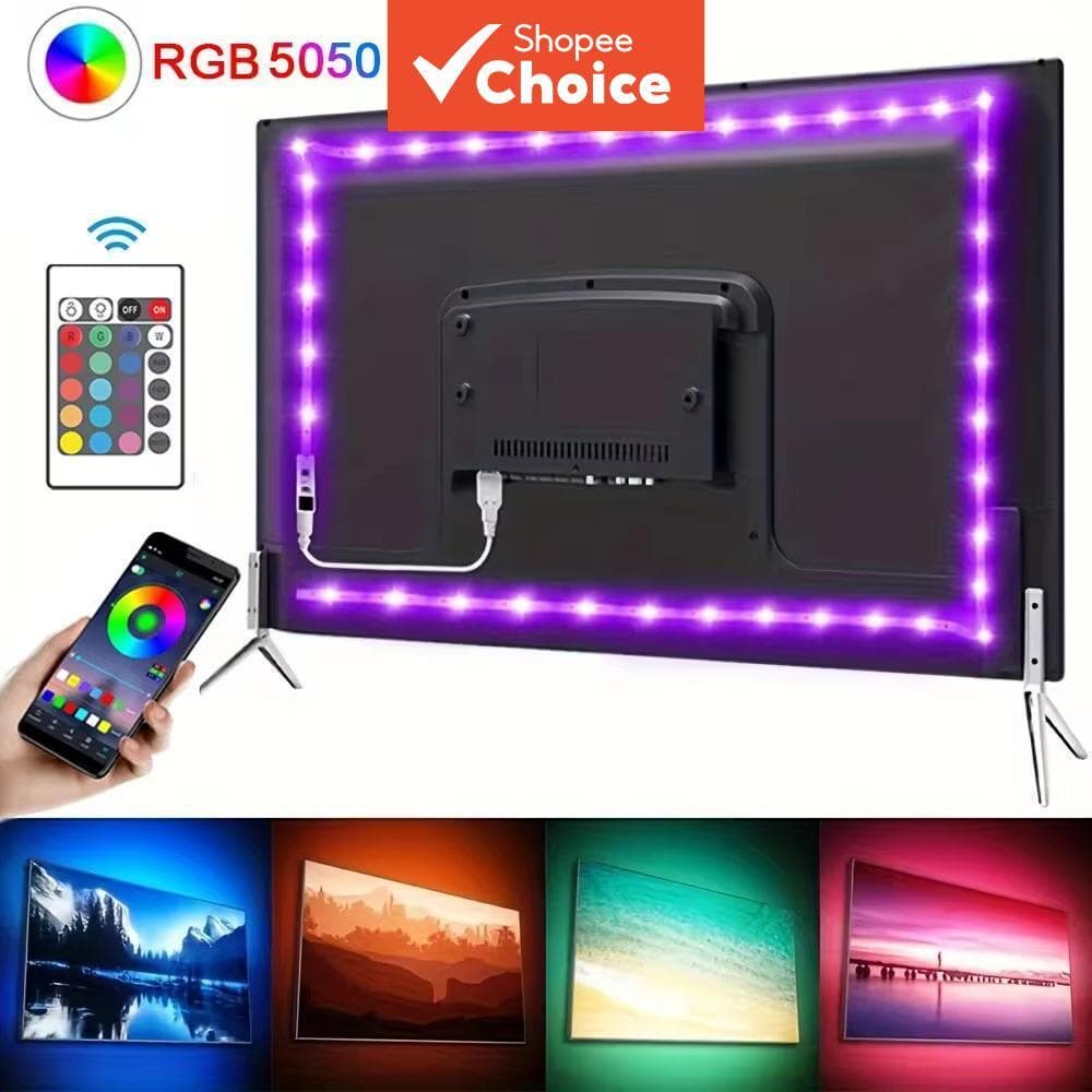 Para AXUS Bluetooth Usb Led Luz De Tira 5050 Smd 5v Rgb Luzes Flexível Fita Auto Adesivo Tv Desktop Diodo 1/2/3/5m Prese