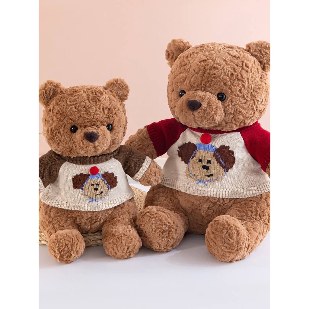 Bonito engraçado camisola urso boneca brinquedo de pelúcia bonito urso boneca crianças acompanhando boneca presente para