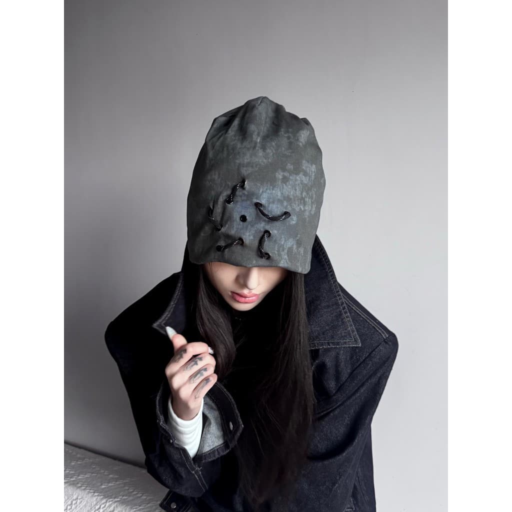 Nicho série escura estilo gótico mancha pilha chapéu feminino outono inverno quente grande circunferência da cabeça most