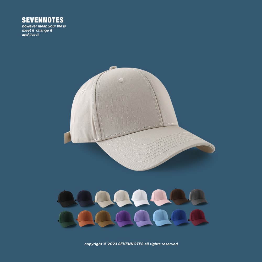 SEVENNOTES Boné de beisebol de cor sólida com caveira alta, boné feminino com aba curva, aba extra longa, extra grande,