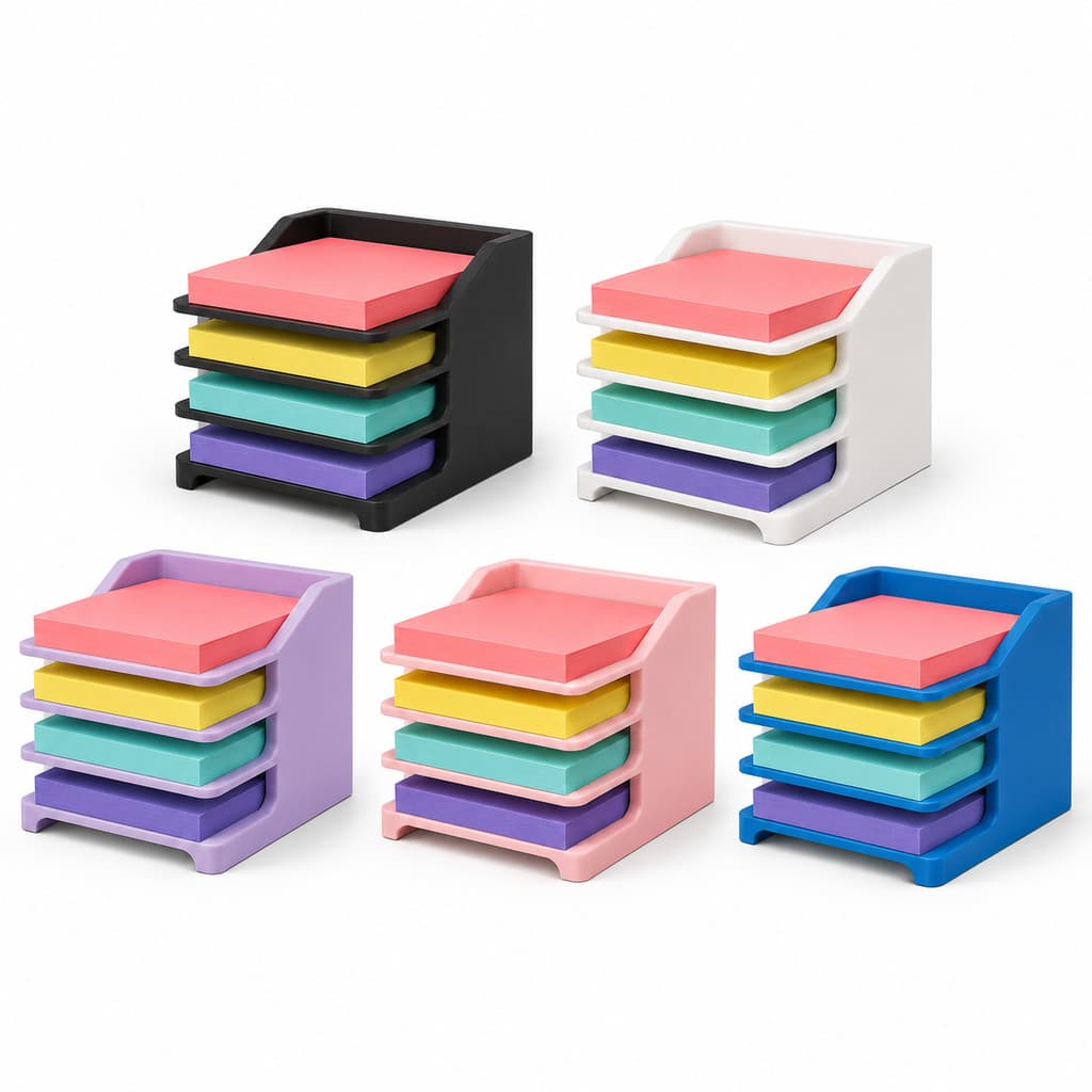 Porta Post It 4 Andares Organizador de Mesa Escritório para Notas Adesivas