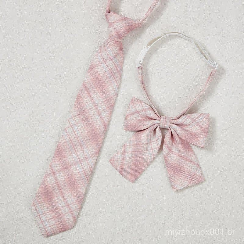 Gravata borboleta rosa, gravata borboleta estilo japonês para uniforme JK, gravata de estudante, gravata borboleta para
