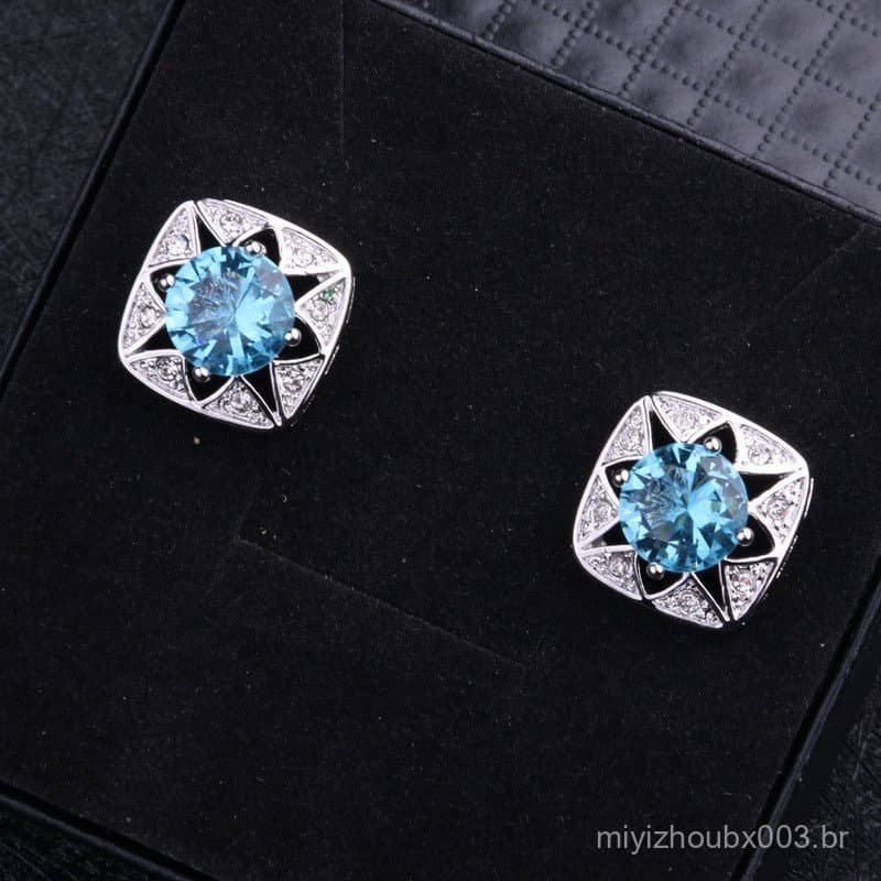 Abotoaduras de diamante azul, abotoaduras para camisa francesa, pregadores de punho de diamante, pregadores de punho for