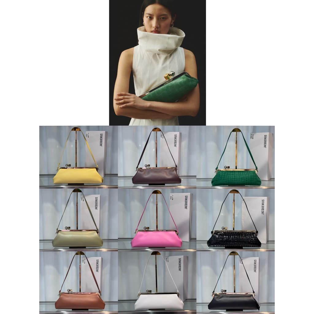Bolsa longa de couro genuíno com design exclusivo da Nicho Design, com fecho dourado, para usar no ombro ou como bolsa m