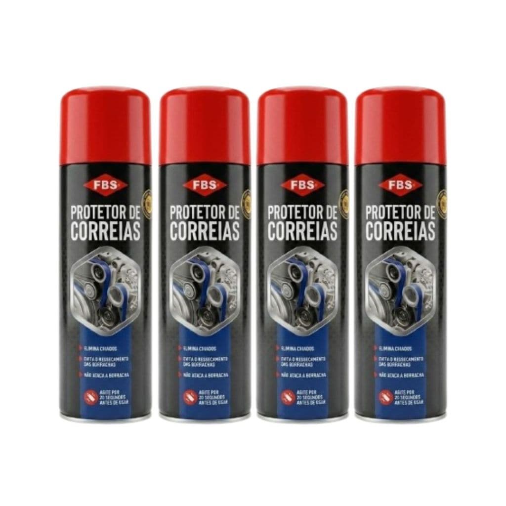 4 Graxa Fbs Protetor De Correia Spray 300ml Lubrificante Antidesgaste Impermeabilizante