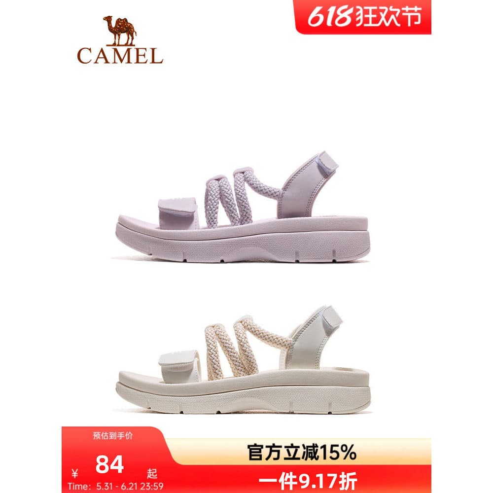 Camel tênis sandálias femininas 2026 verão novo estilo sapatos femininos sapatos de praia antiderrapante sola macia sapa
