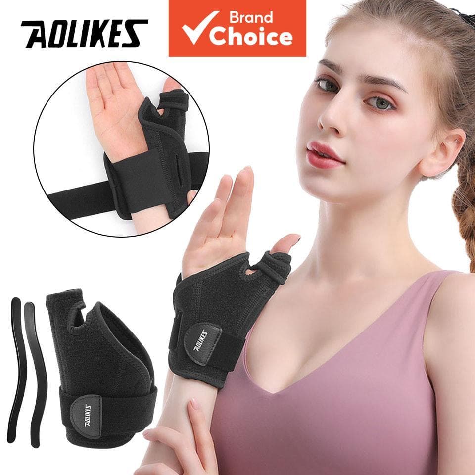 Aolikes 1 peça suporte de pulso de aço fixo esportivo ajustável, respirável e antitorção, munhequeira de ioga, produtos