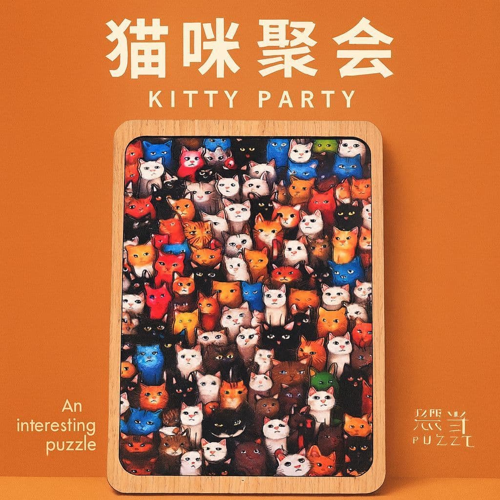 Gato festa quebra-cabeça de madeira cérebro queima quebra-cabeça plano brinquedo pensamento lógico treinamento presente