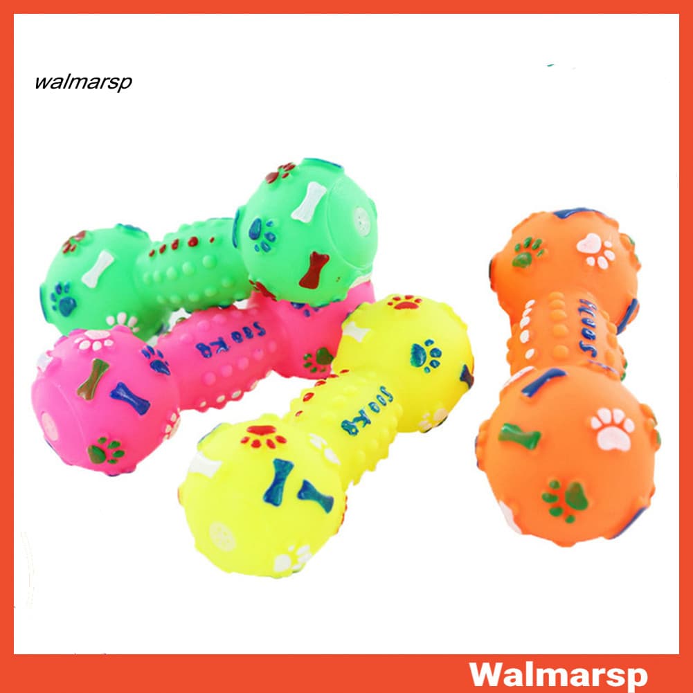 [WMP] Pet Cat Cachorro Filhote De Pontilhado Haltere Forma De Osso Squeaky Chew Play Brinquedo Interativo