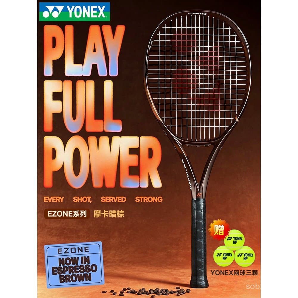 Nova raquete de tênis YONEX 8ª geração 08EZACR, raquete de tênis profissional de carbono genuína e ultraleve.