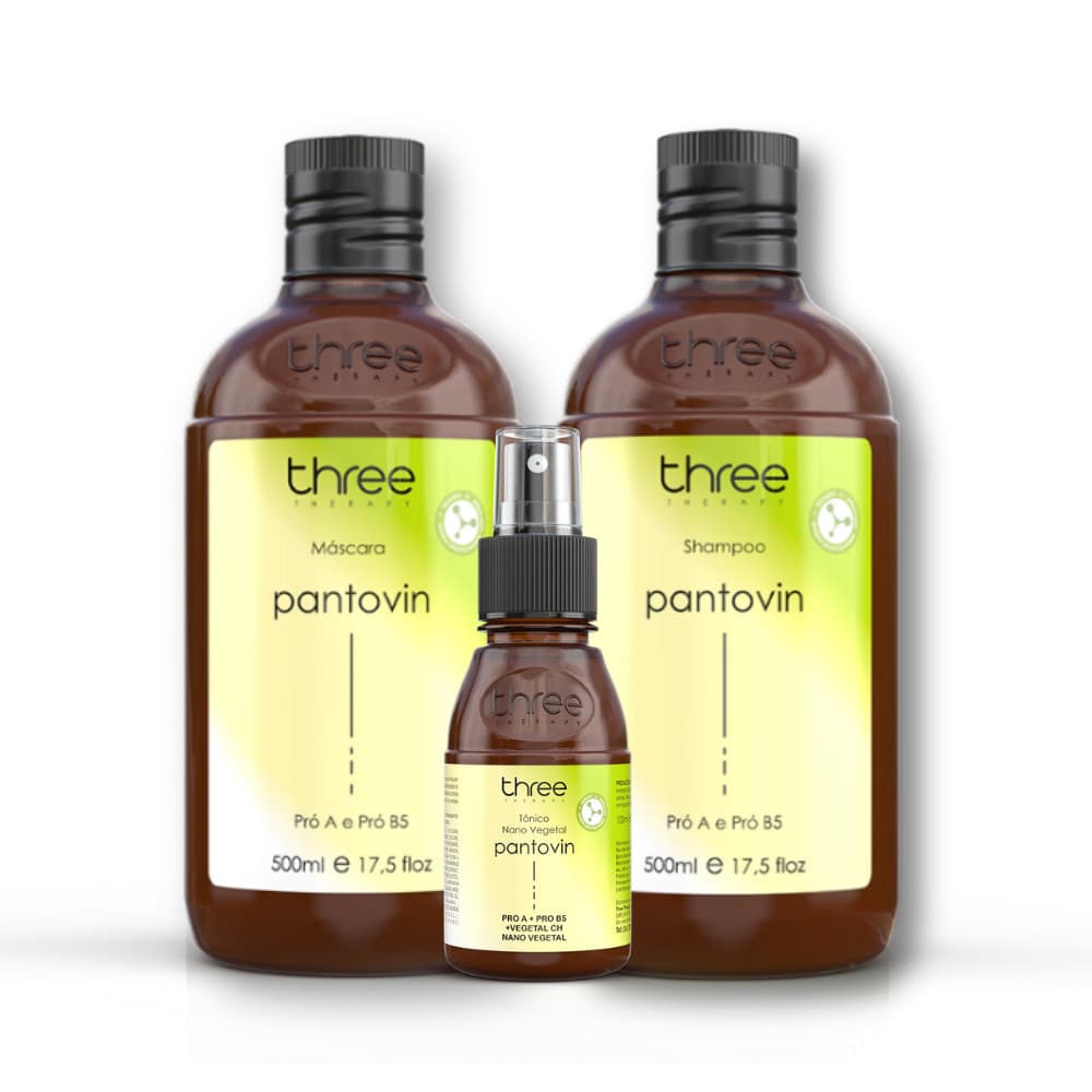 Kit Pantovin Crescimento Capilar Shampoo 500ml + Máscara 500g + Tônico 100ml