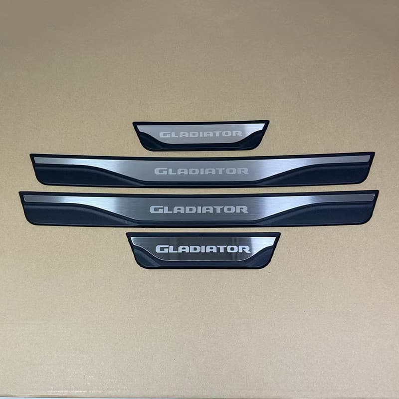 Aço Inoxidável Guarnição de Soleira Proteção de Porta de Carro para Jeep Gladiator, Conjunto de 4 peças