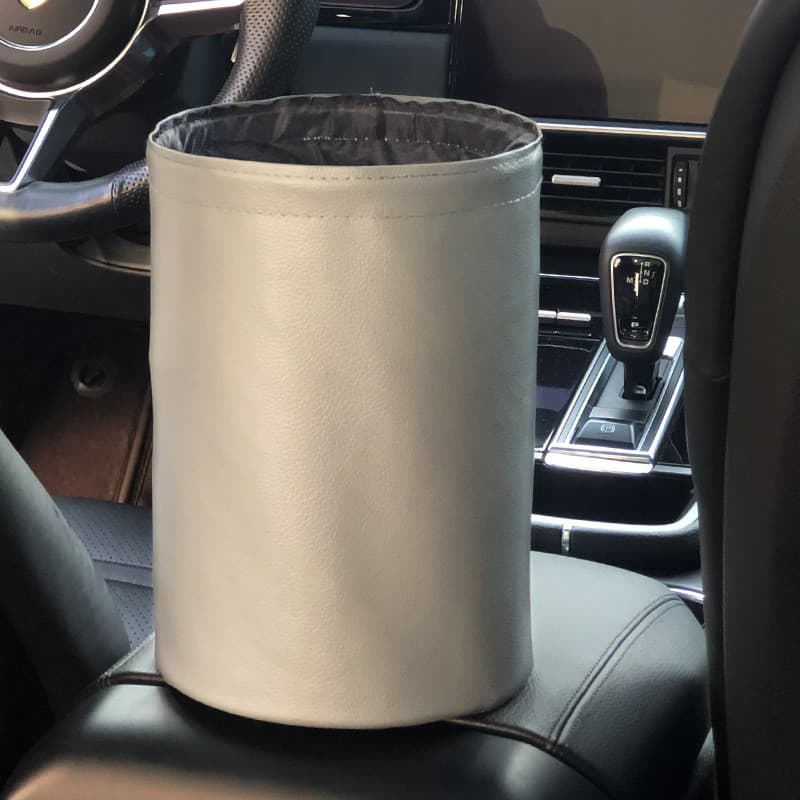 Lixeira impermeável para carro, recipiente de armazenamento universal, dobrável para uso em veículos.