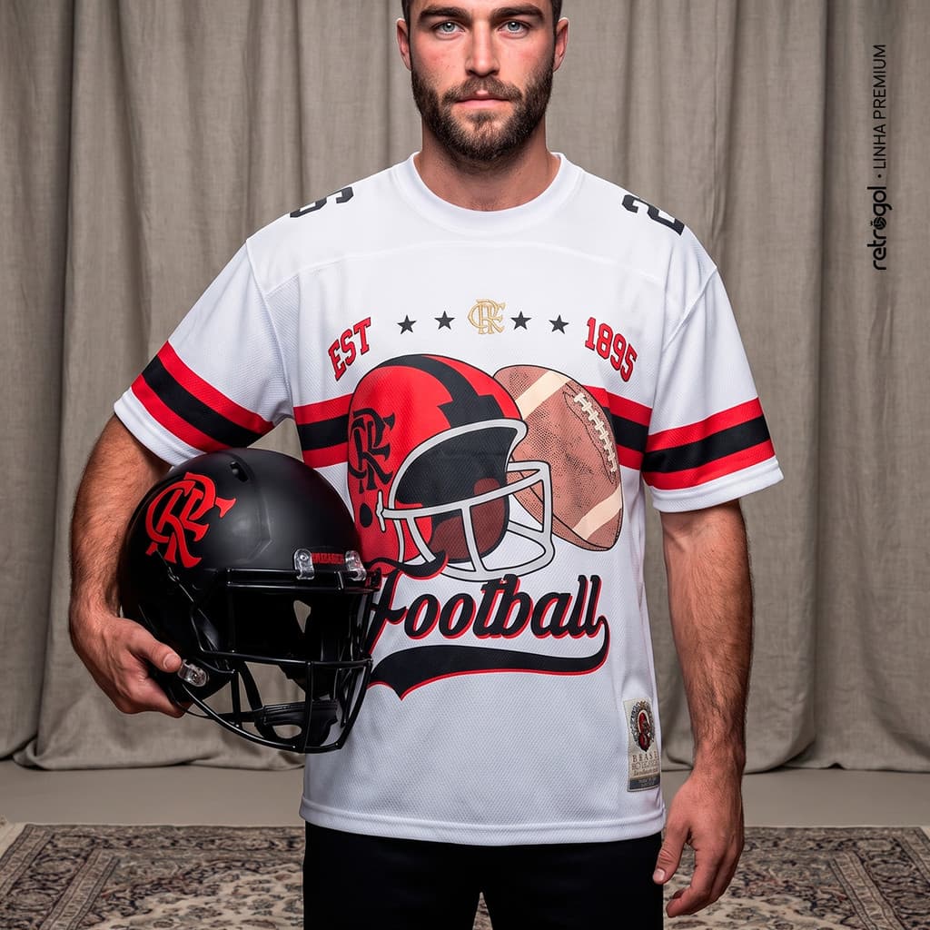 Cropped Flamengo NFL 1895 Branca Masculina