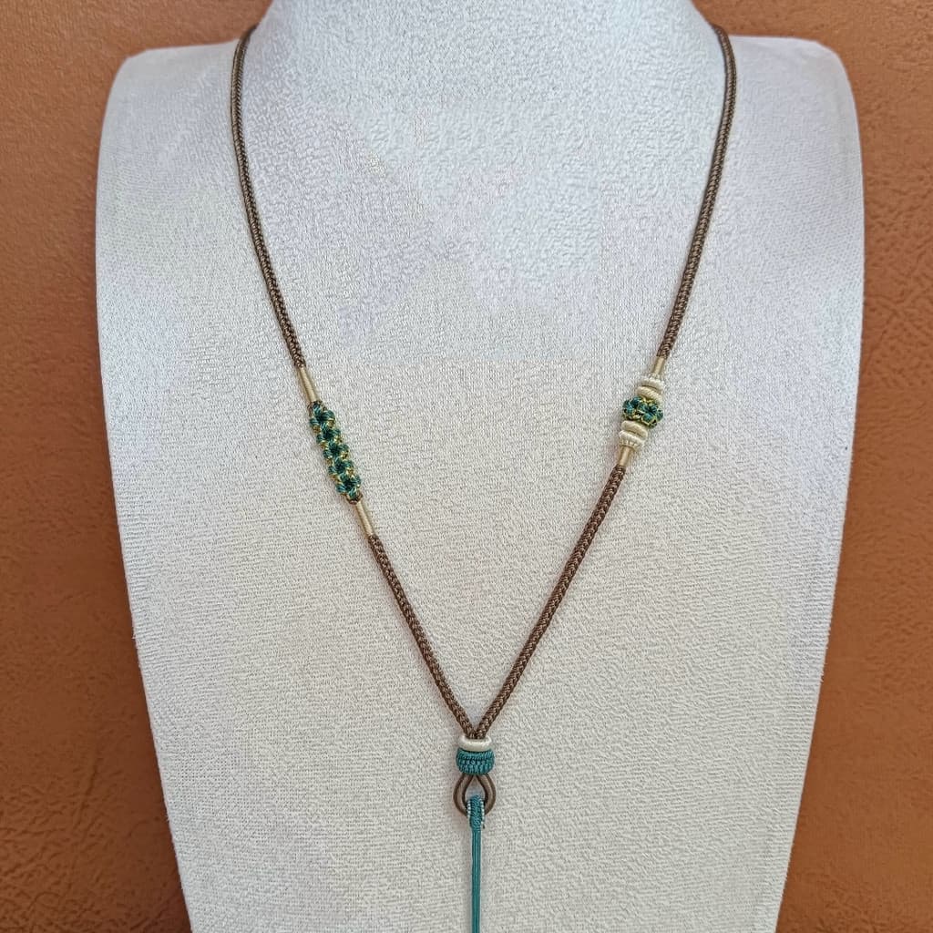 Cordão de colar simples tecido à mão pode usar ouro Jade pingente corda camisola corrente acessórios multiuso fabricante