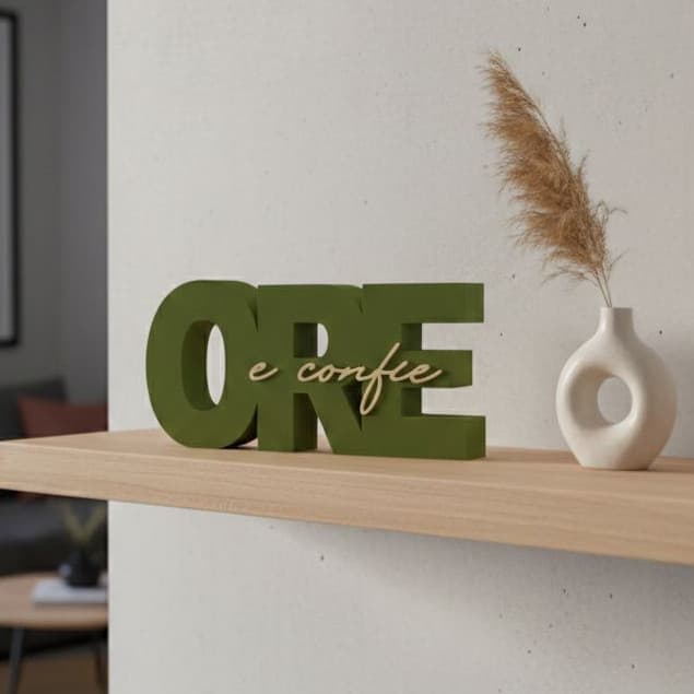 Letreiro Decorativo Ore E Confie Com Relevo em Impressão 3D Para Decoração Motivação