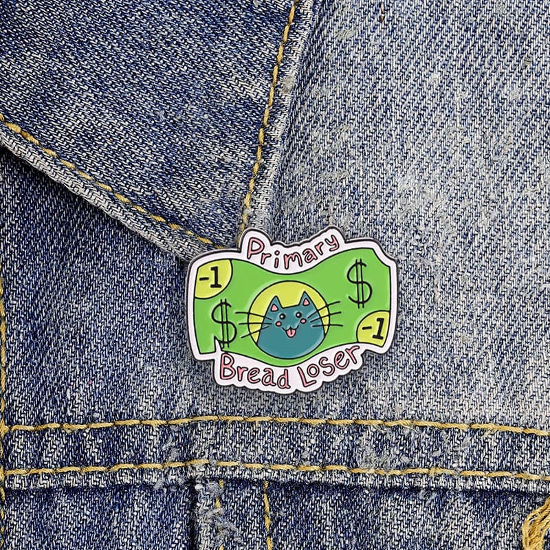 Gato Dos Desenhos Animados Em Notas Esmalte Pino Humor Citação Mochila Crachá Presente Para Acessório De Roupa Diária