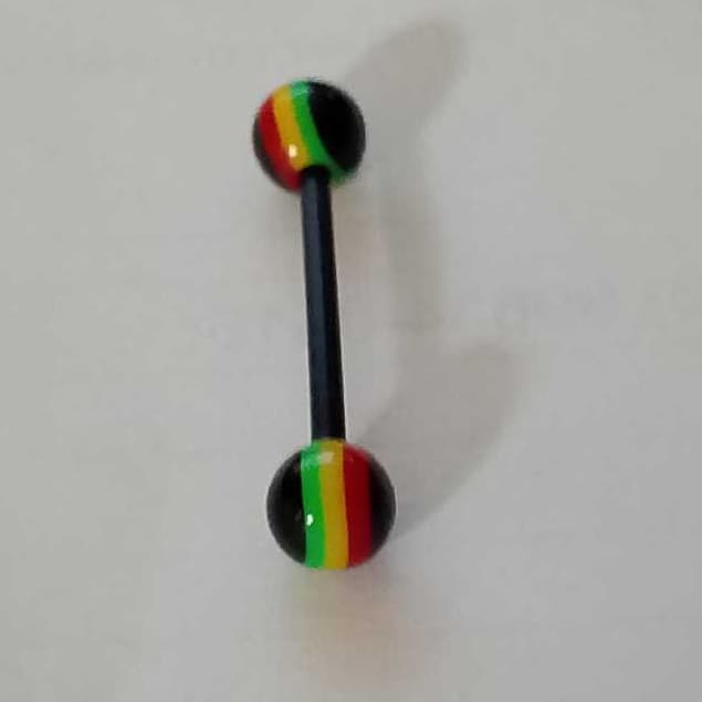 Piercing de BOB MARLEY língua orelha cartilagem horizontal aço cirúrgico 1 unidade