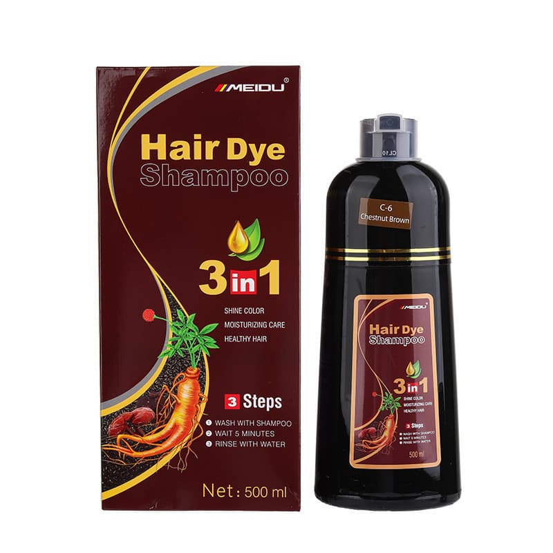 Shampoo 3 Em 1 Tintura Capilar Preta 500ml