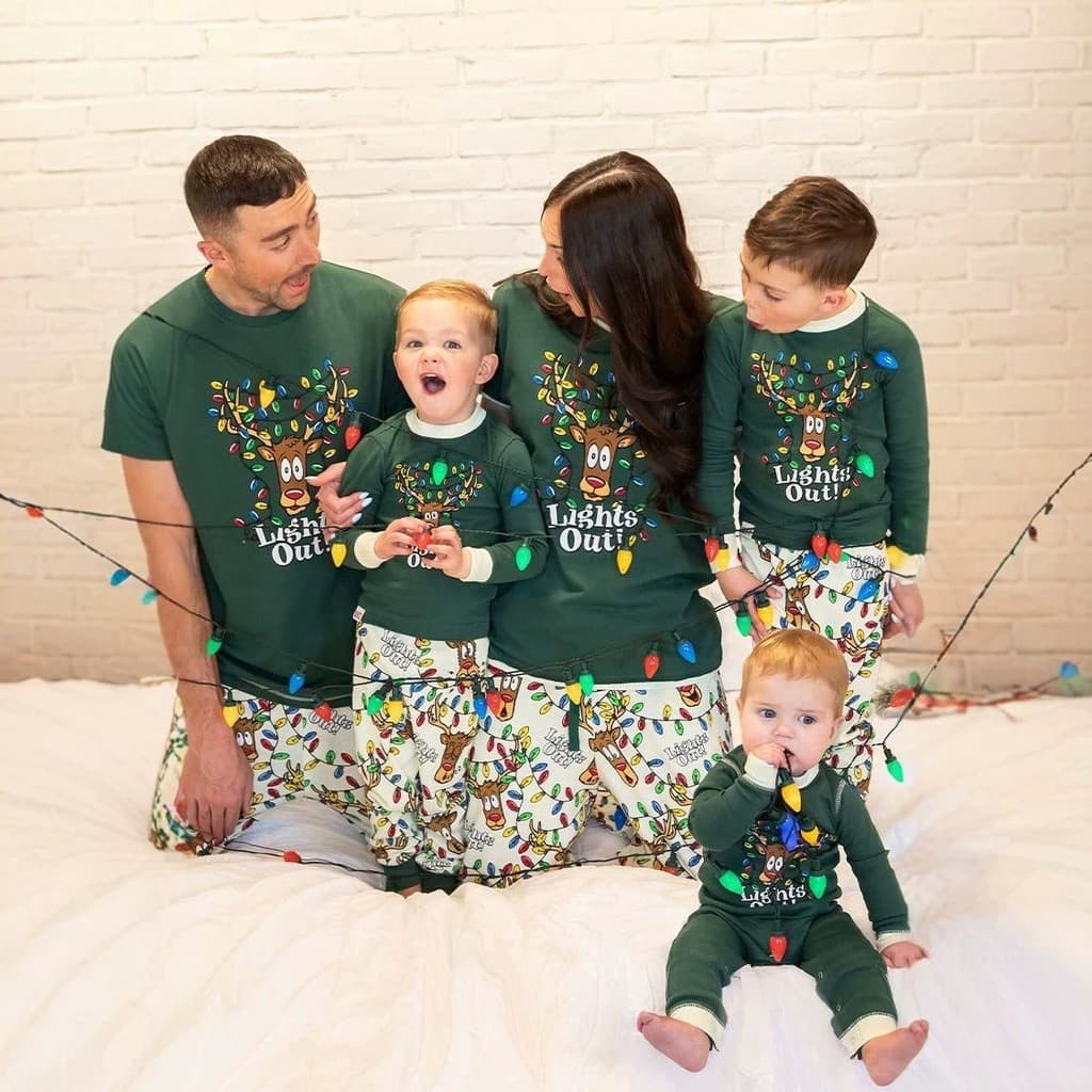 2026 Natal Novos Produtos Listrado Impresso Pijama de Natal Natal Pai-Filho Desgaste Transfronteiriço Europeu Americano