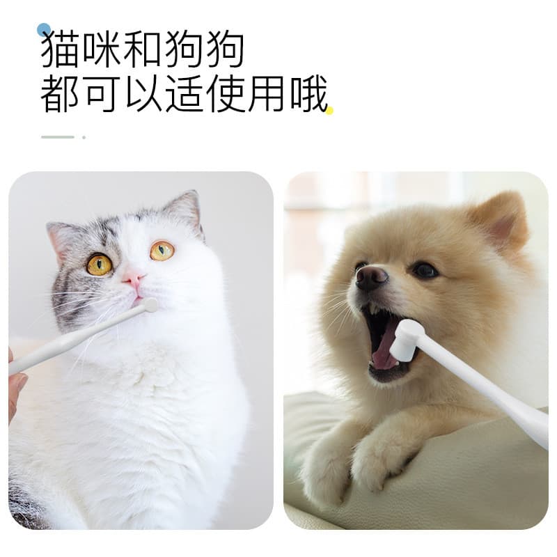 Pet dez mil cabelos macios gato cão escova de dentes conjunto remover mau hálito limpeza comestível dentes dedo