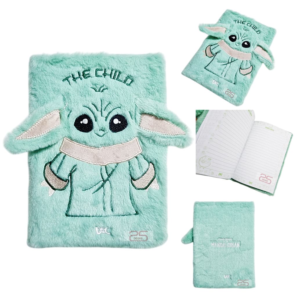 Caderno Yoda Mandalorian Pelúcia 1/4 Star Wars 80fl 4789