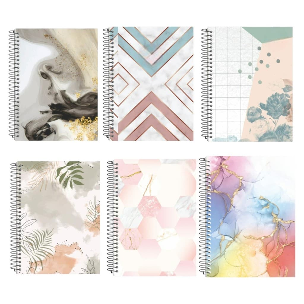 CADERNO CAPA DURA ELEGANCE 10 MATERIAS 160 FOLHAS C/ FIGURA UNIVERSITARIO MOLA ESPIRAL