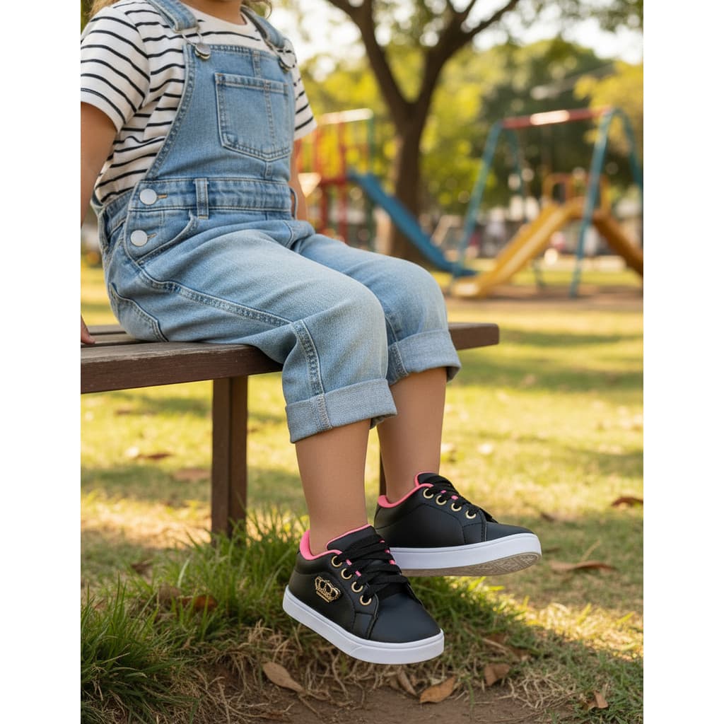 Tênis Infantil Feminino  Blogueirinha Moda Queen Estilo Casual Princesa