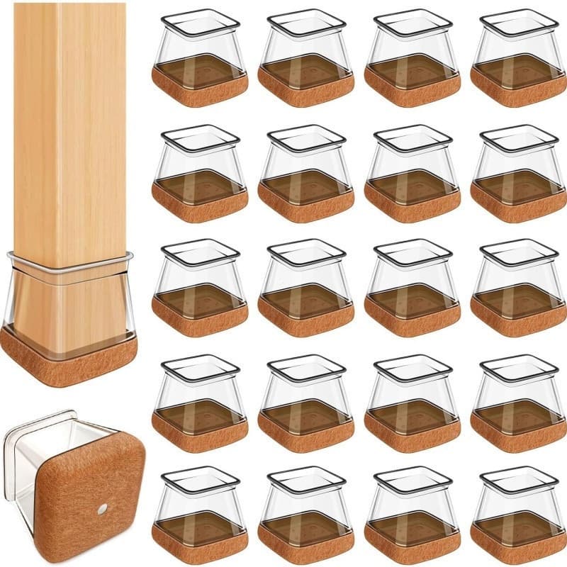 Kit Protetor De Cadeira E Perna De Mesa De Silicone De 16 Peças