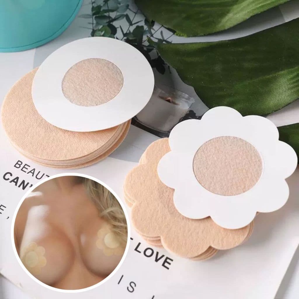Kit 50 Tapa-Seios Invisível Adesivo Protetor 7,5cm de Diâmetro Tampa Mamilos Aureola Push Up