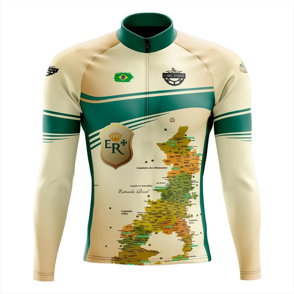 Camisa Ciclismo Masculina Manga Longa Rkc Sports Estrada Real uv+50