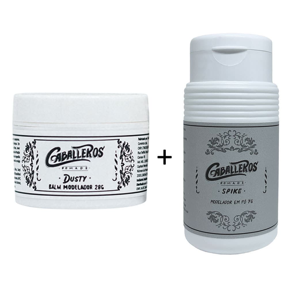 Kit Caballeros Pomada Em Pó Spike + Balm De Barba Modelador