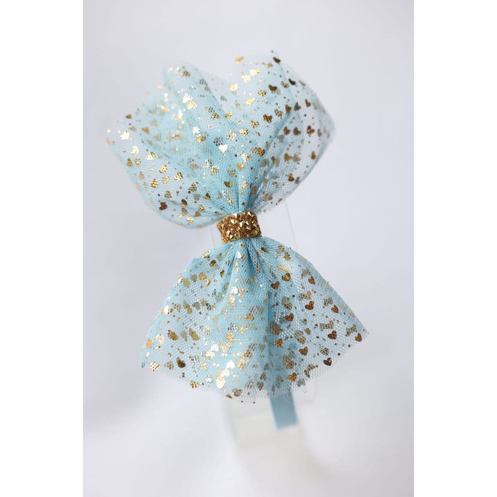 Arco de cabelo infantil Tiara infantil azul bebê / Diadema /Tiara tule/ laço azul bebê / Tendência / coleção festas