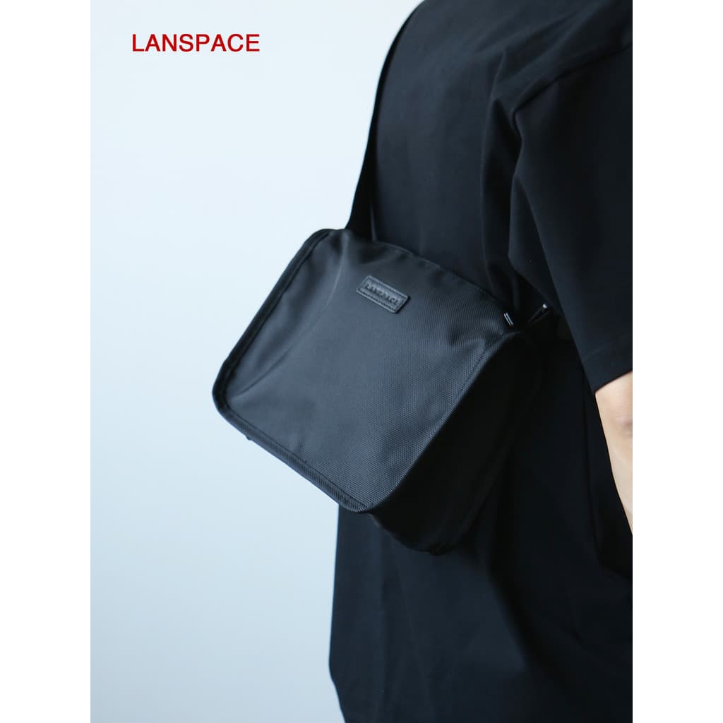 LANSPACE azul couro bens náilon bolsa de ombro verão dos homens saco do telefone móvel pequeno quadrado saco do mensagei