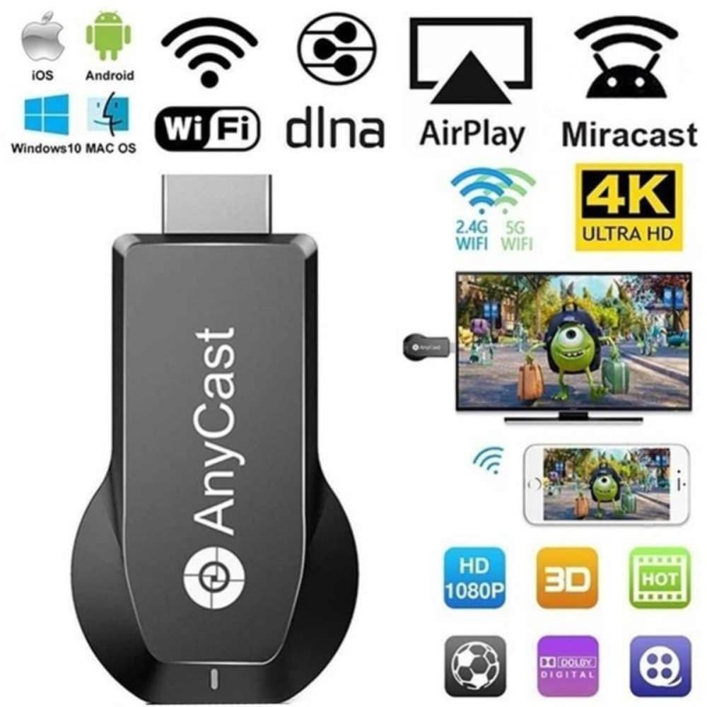 M12/M9 PLUS Dongle Anycast HD 1080P HDMI Mirascreen Tela Espelho Display TV Sem Fio WiFi Airplay Receptor