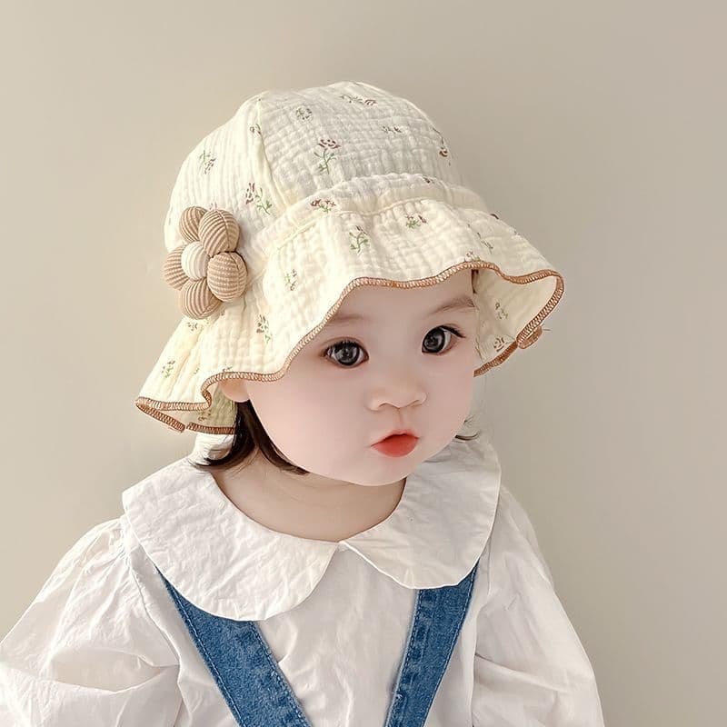 Primavera verão chapéu do bebê fio de algodão respirável bebê menina vaso de flores chapéu infantil crianças balde chapé