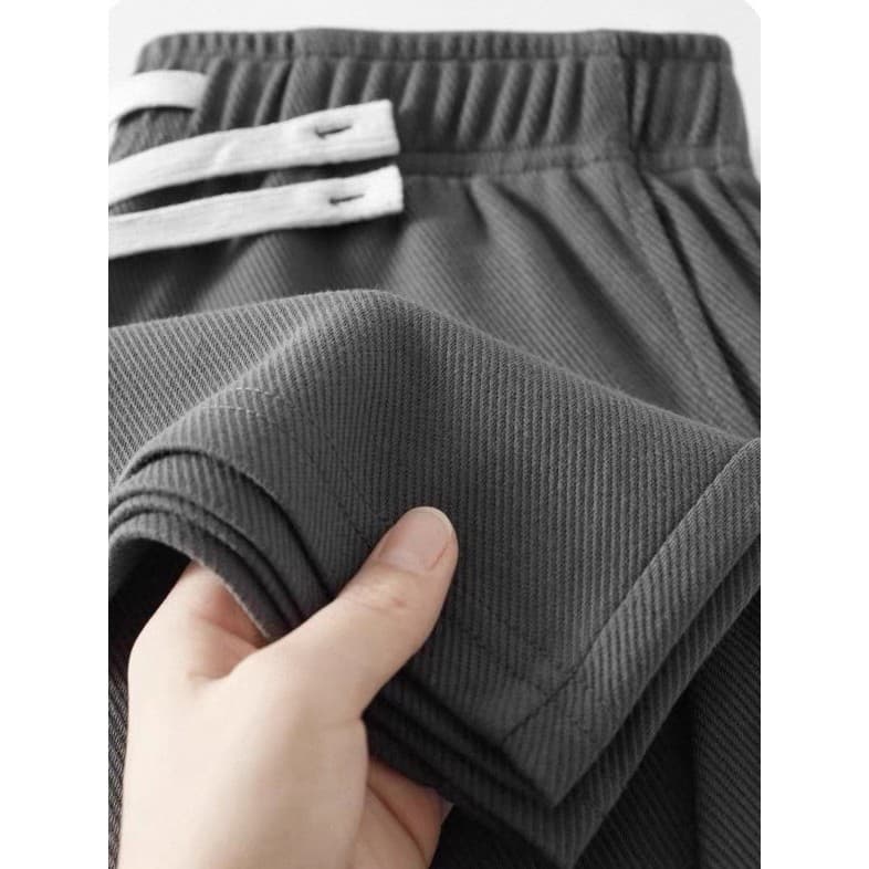 340g cinza carbono pesado reto Sweatpants primavera outono calças cintura elástica cordão esportes calças casuais das mu