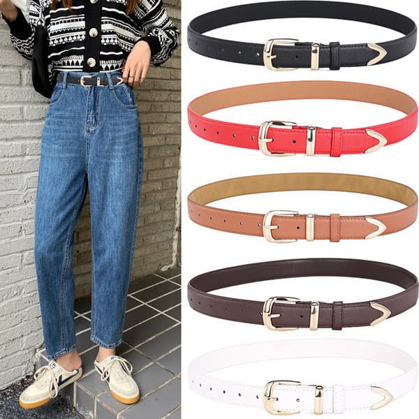 | 【cinto masculino grife】 | ✻Cinto feminino de três peças Casual versão coreana couro Artificial Jeans feminino decorati