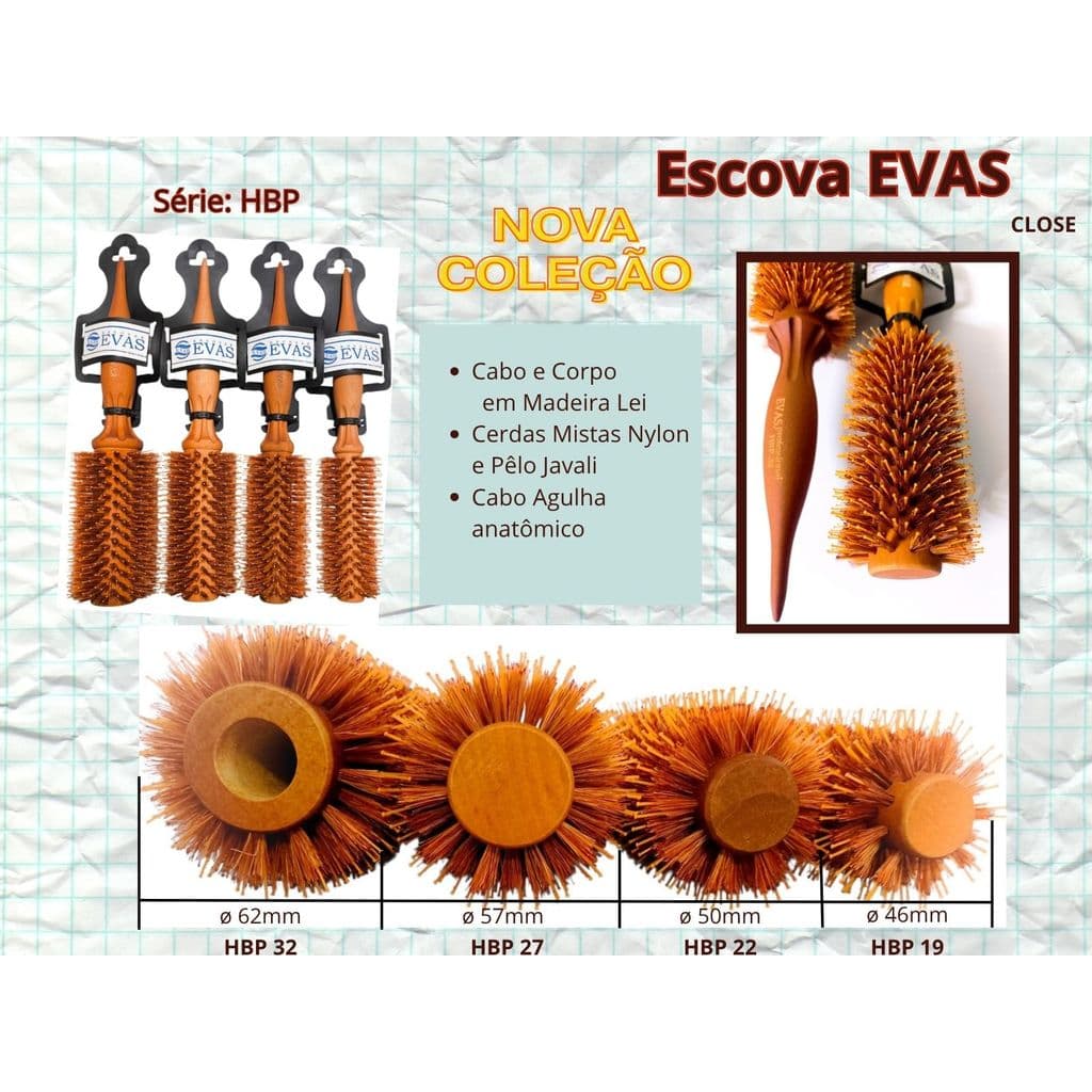 Escovas EVAS Série: HBP Madeira Kit 4un