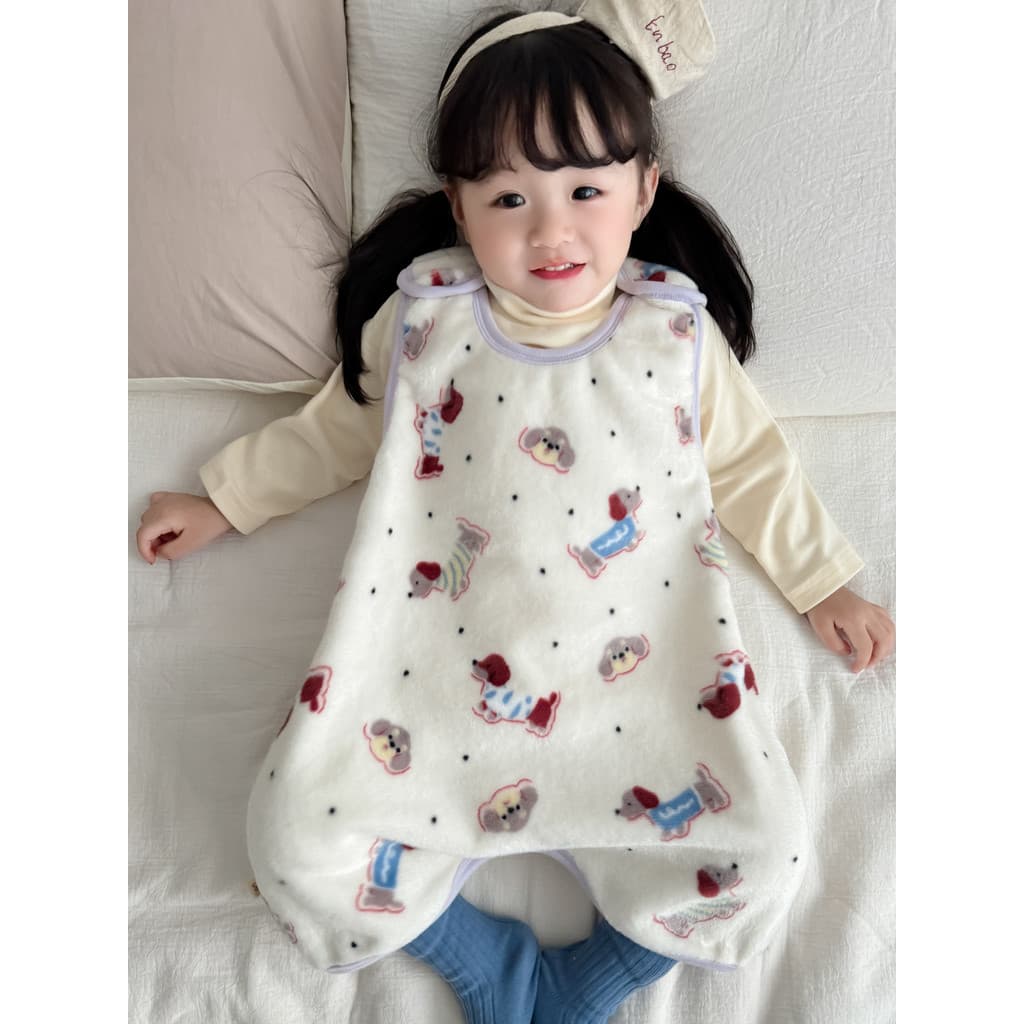 Saco de dormir do bebê outono inverno Coral velo bebê crianças colete proteção da barriga Anti-pontapé colcha flanela se