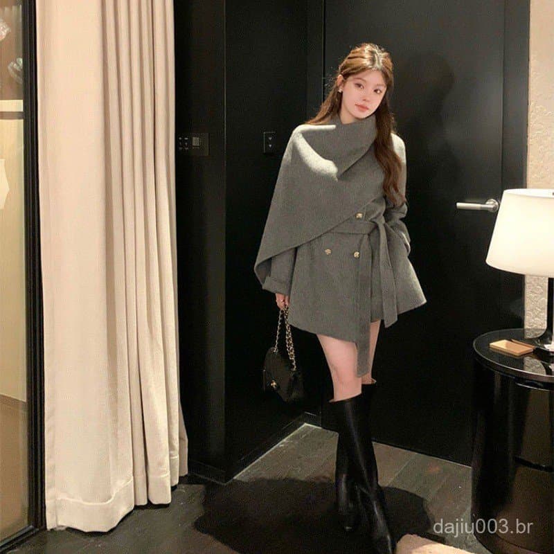 ⭐ ⭐ Xales, cachecóis, capas, casacos de lã e jaquetas de lã macia luxuosos e elegantes para mulheres, para o outono e in