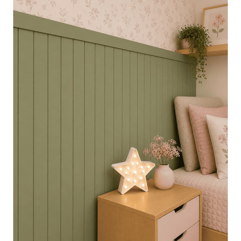 Lambril MDF Madeira 120x5cm Painel Ripado Parede Shiplap Boiserie Escritório Recepção Apartamento