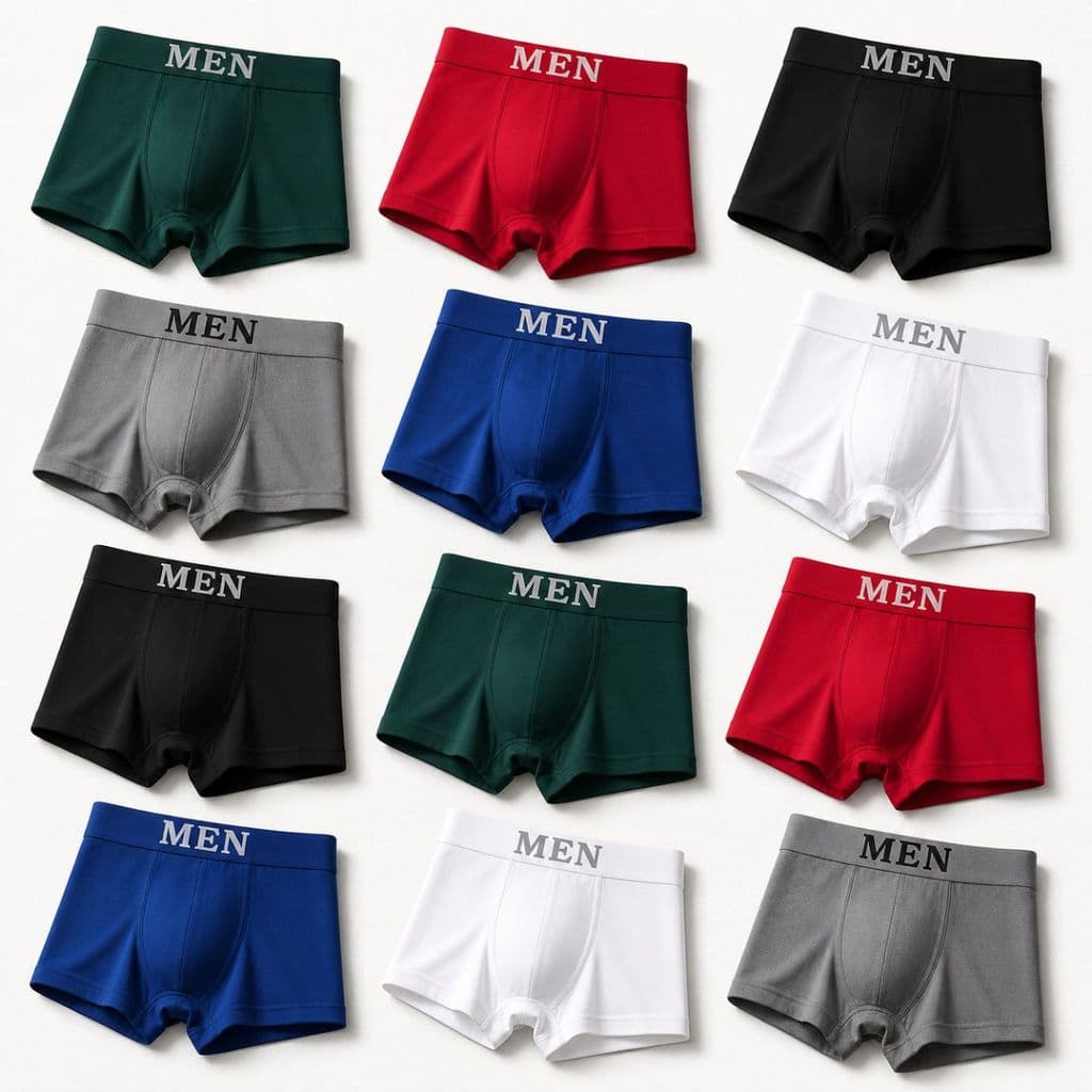 Kit 12 Cueca Boxer Sem Costura Masculina Toque Gelado Microfibra MEN