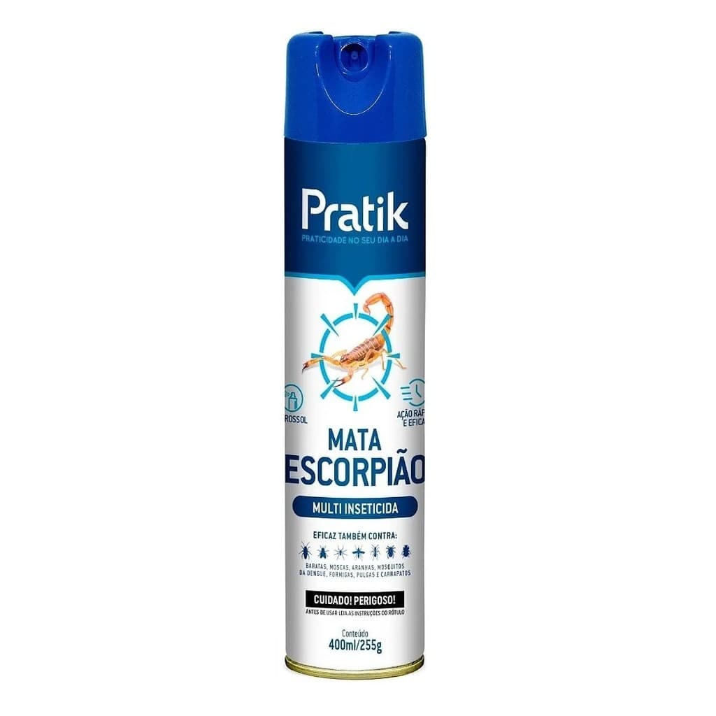 Inseticida Aerosol Pratik Insect Mata Escorpião 400ml Líquido