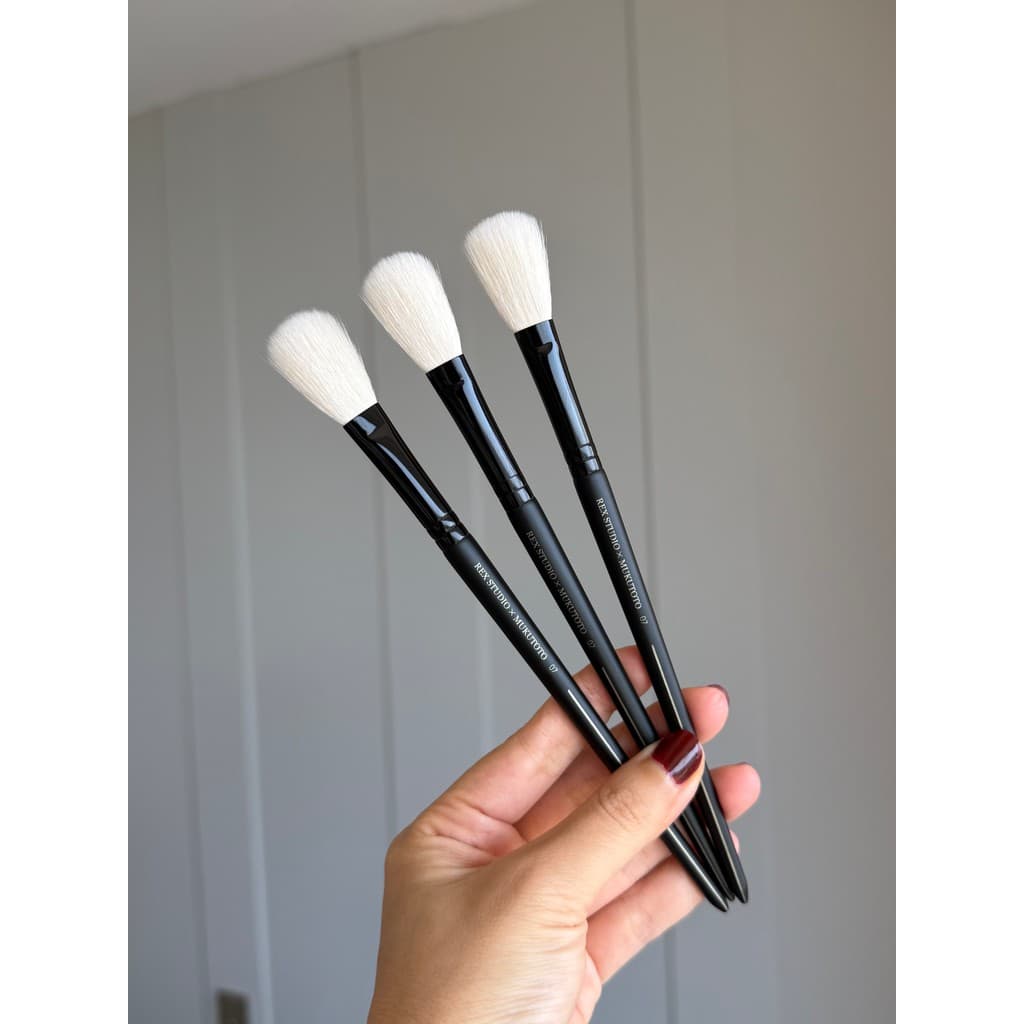 Pincel iluminador de lã!Cabelo de Animal puro tamanho pequeno escova parcial detalhe rosto médio blush escova blush roxo
